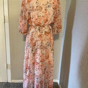 Floral Pink Maxi Dress
